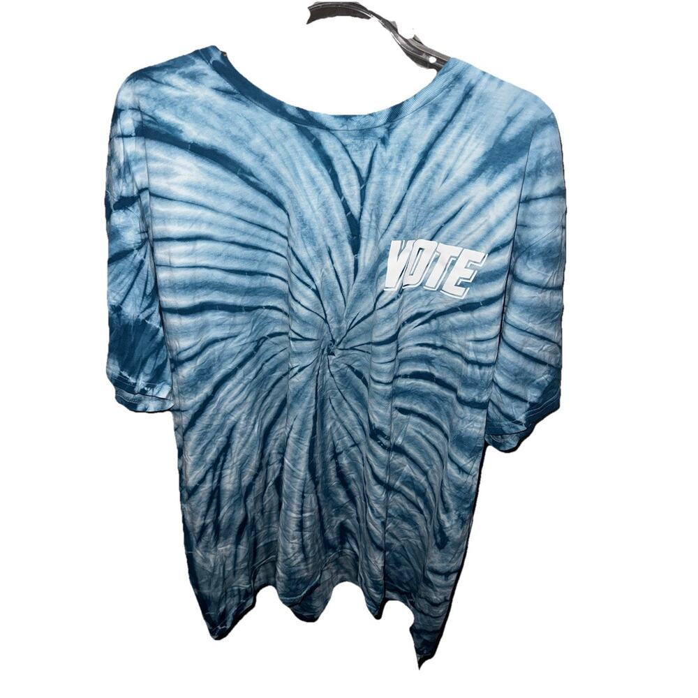 Nordstrom Blue Tie Dye Graphic T-Shirt "VOTE" Size M New With Tags - Picture 2 of 3